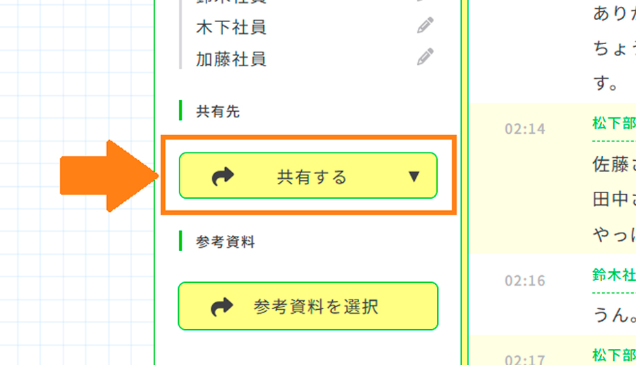 サービス内での共有のイメージ
